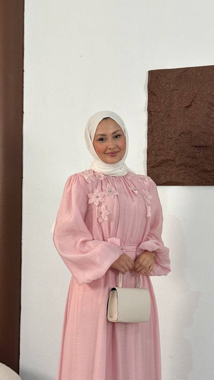Robe Longue Romantique Chic – Rose Pastel