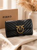 Pinko Love One Shoulder Bag en Cuir Noir – Sac à Bandoulière Élégant
