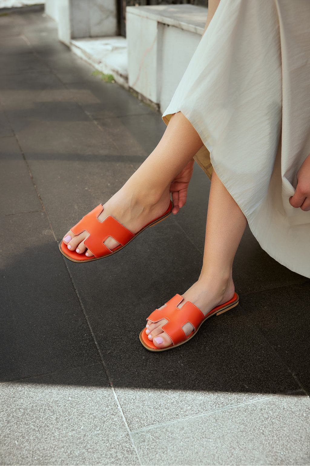 Sandales Oran Hermès Orange