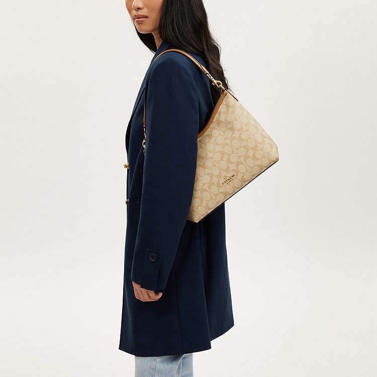 Coach Laurel Shoulder Bag In Signature Canvas – Sac à Épaule Élégant