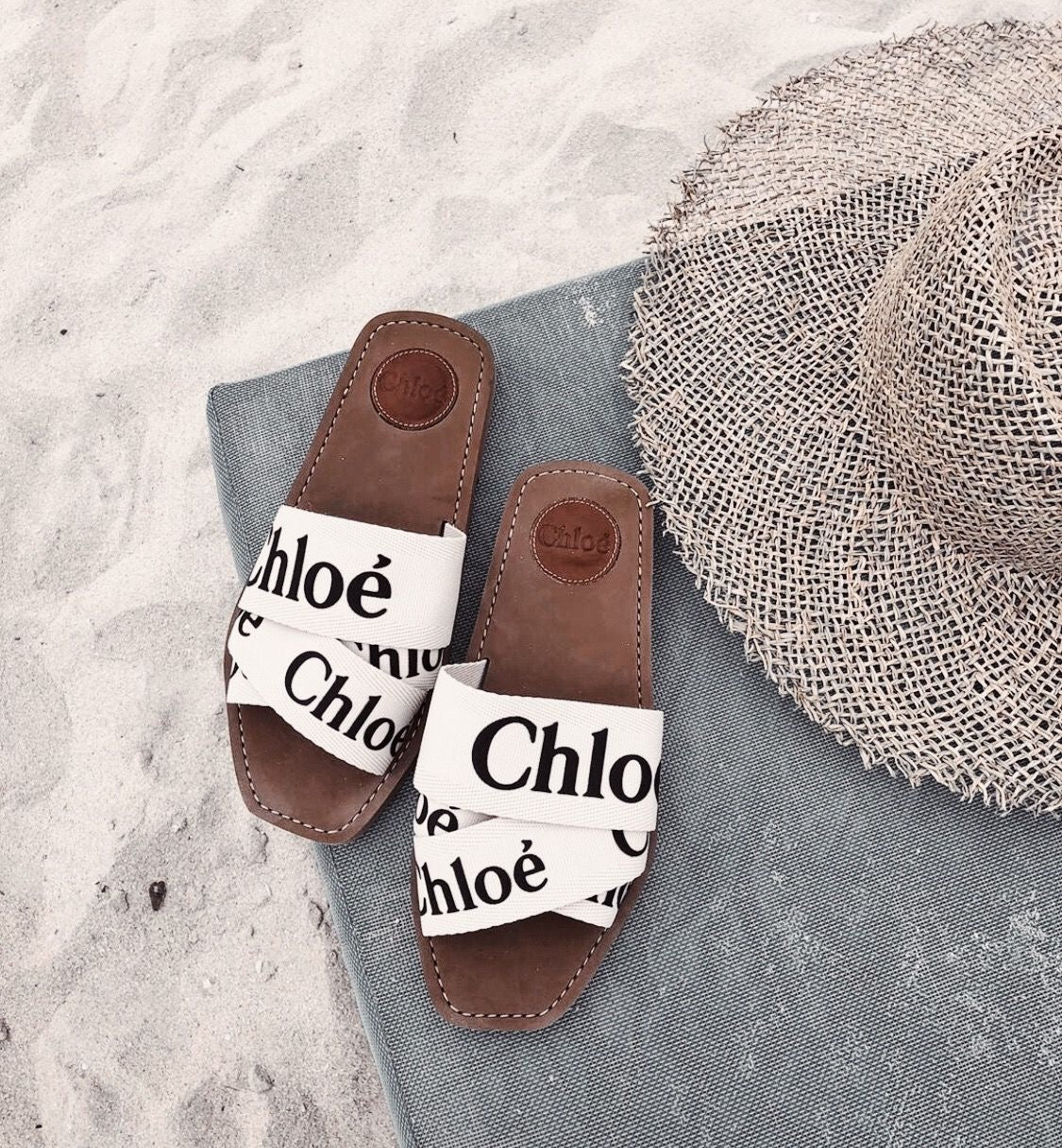Chloé Woody Slides White