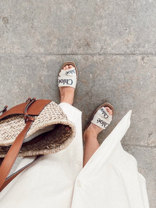 Chloé Woody Slides White