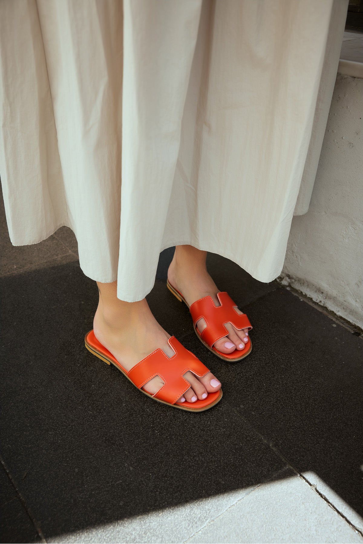 Sandales Oran Hermès Orange