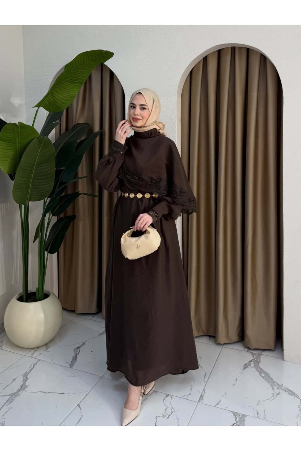 Robe Longue Chic – Marron Chocolat
