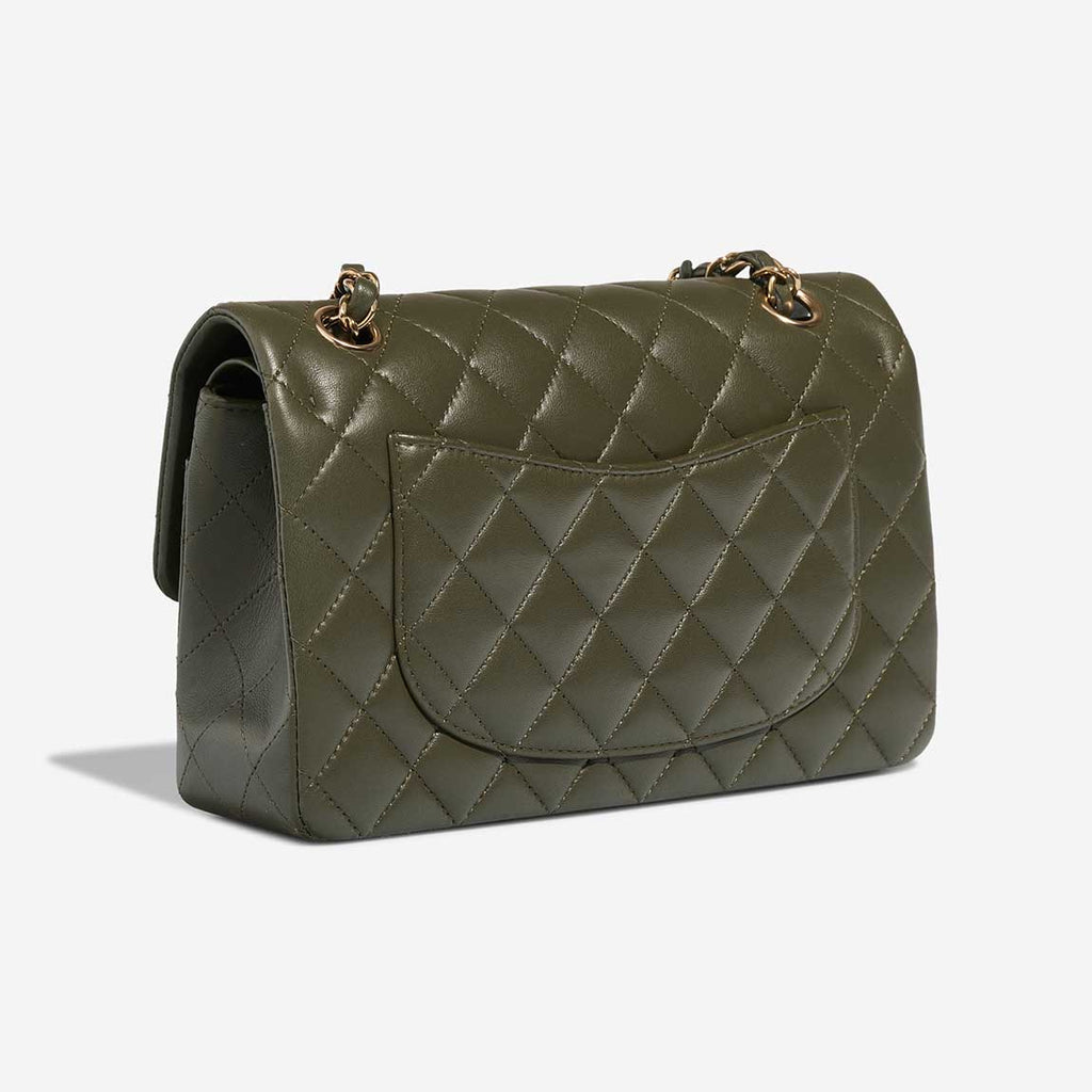 Chanel Lambskin Quilted Medium Classic Flap Green GHW