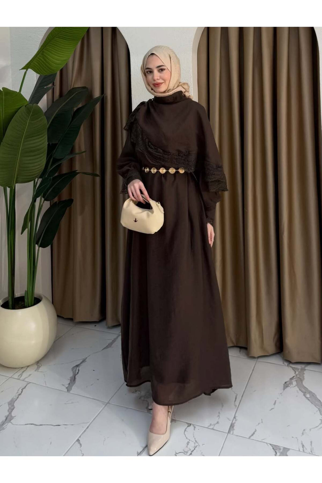 Robe Longue Chic – Marron Chocolat