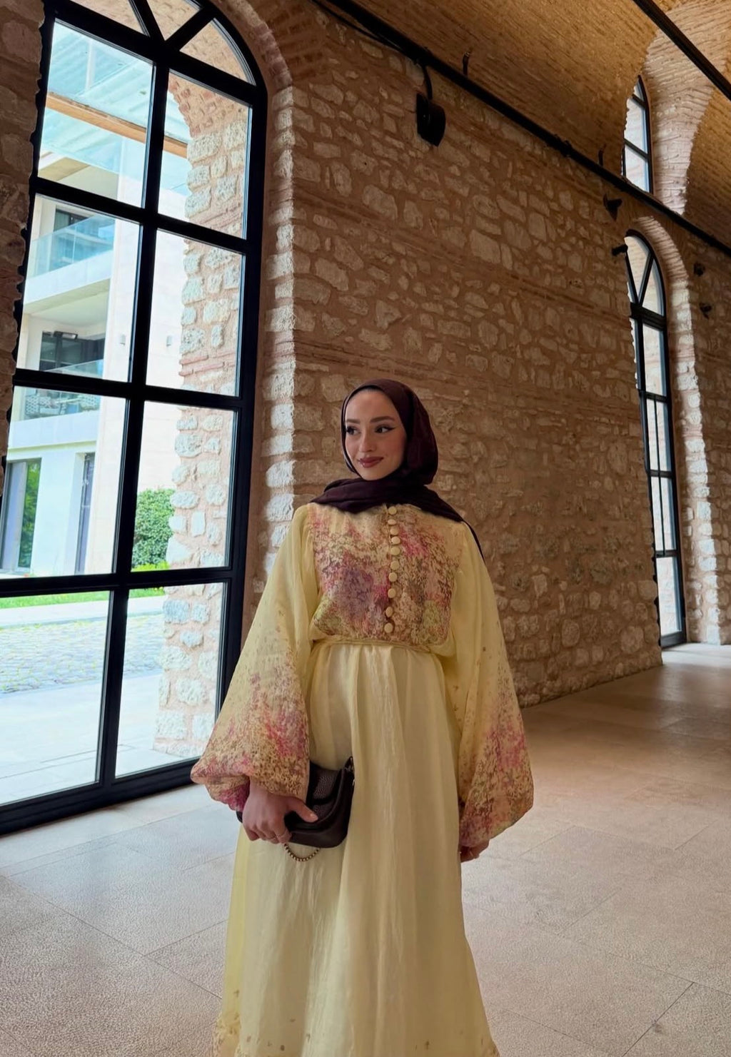 Robe Longue Bohémienne Chic – Jaune Pastel