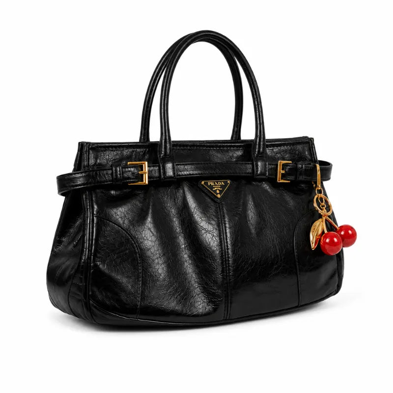 Prada Bonnie Leather Bag – Sac à Main en Cuir pour Femme