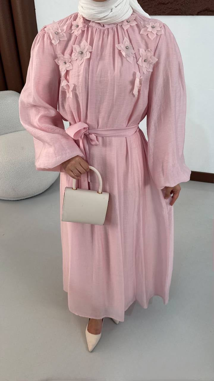 Robe Longue Romantique Chic – Rose Pastel