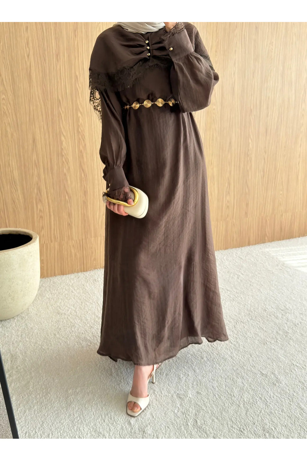 Robe Longue Chic – Marron Chocolat