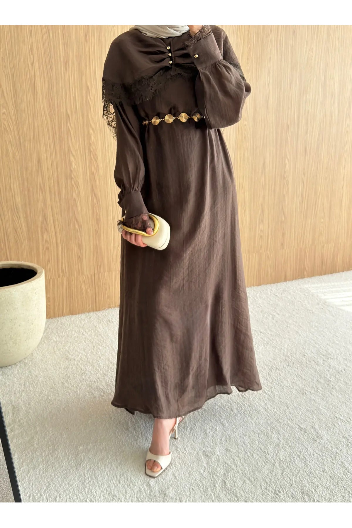 Robe Longue Chic – Marron Chocolat