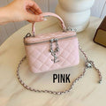Sac Vanity Case "Gaby" en Cuir Matelassé – Rose Poudré – Saint Laurent