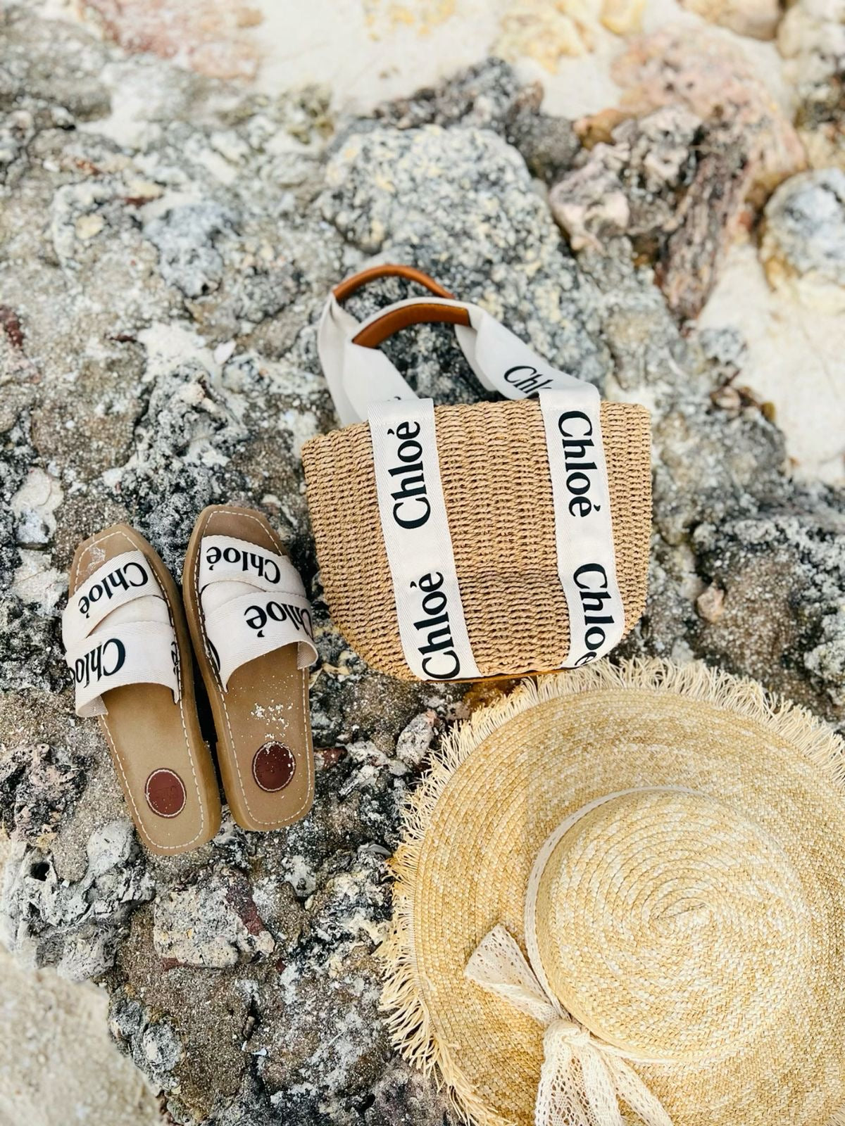 Chloé Woody Slides White