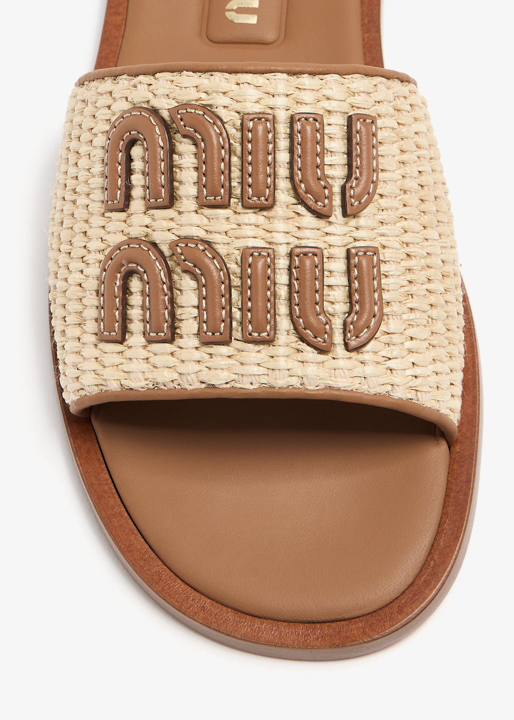 MIU MUI Raffia slide sandals