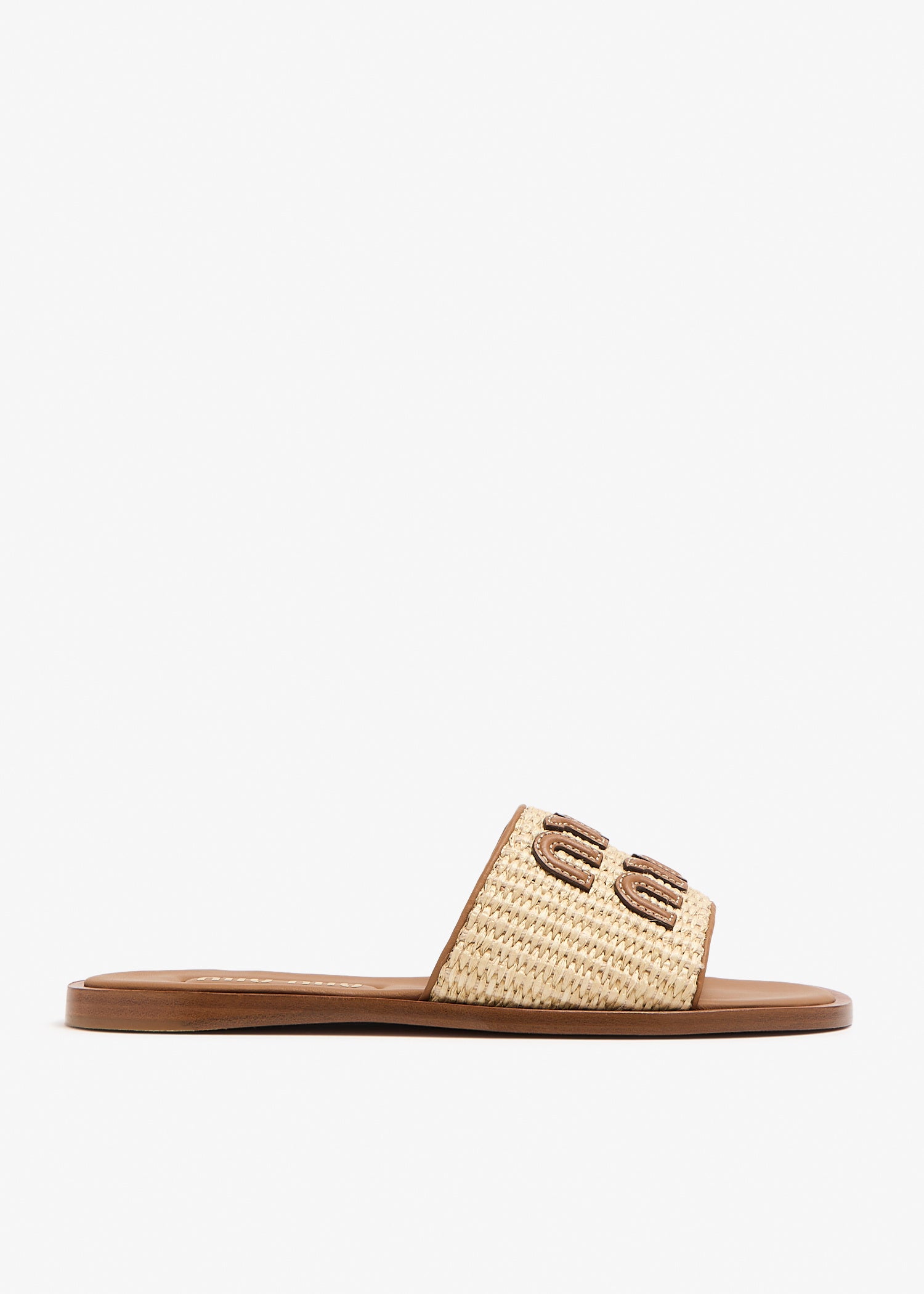 MIU MUI Raffia slide sandals